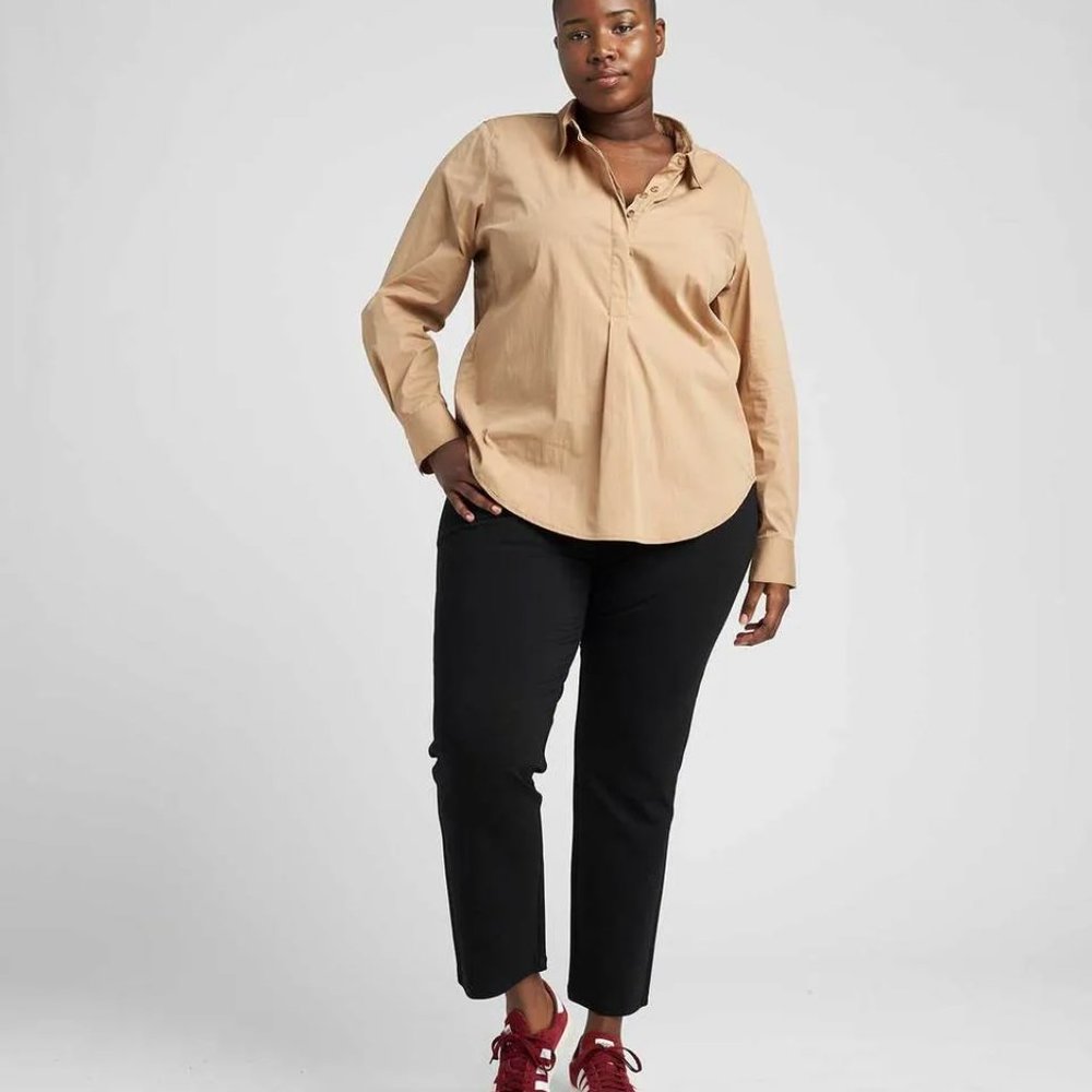 Universal Standard Elbe Shirt Camel XL NWT